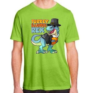 Funny Thanksgiving Turkey Saurus Rex Adult ChromaSoft Performance T-Shirt