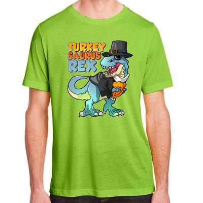 Funny Thanksgiving Turkey Saurus Rex Adult ChromaSoft Performance T-Shirt