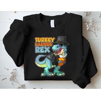 Funny Thanksgiving Turkey Saurus Rex Sweatshirt