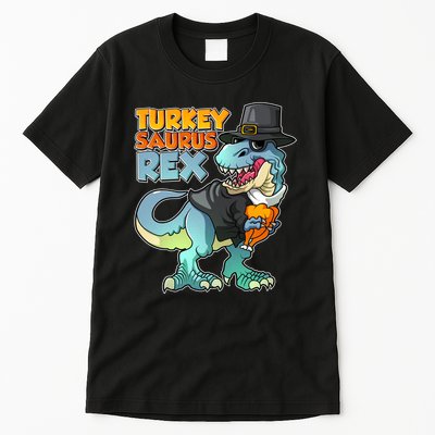 Funny Thanksgiving Turkey Saurus Rex Tall T-Shirt