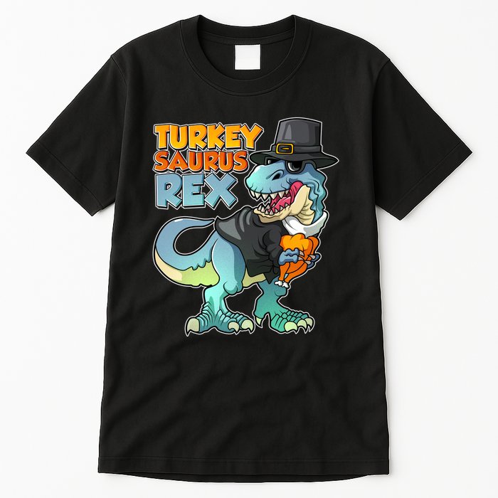Funny Thanksgiving Turkey Saurus Rex Tall T-Shirt