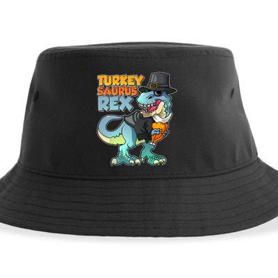 Funny Thanksgiving Turkey Saurus Rex Sustainable Bucket Hat