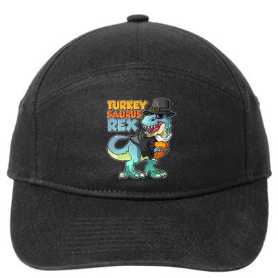 Funny Thanksgiving Turkey Saurus Rex 7-Panel Snapback Hat