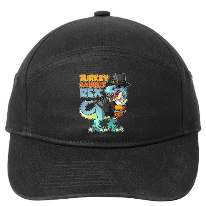 Funny Thanksgiving Turkey Saurus Rex 7-Panel Snapback Hat