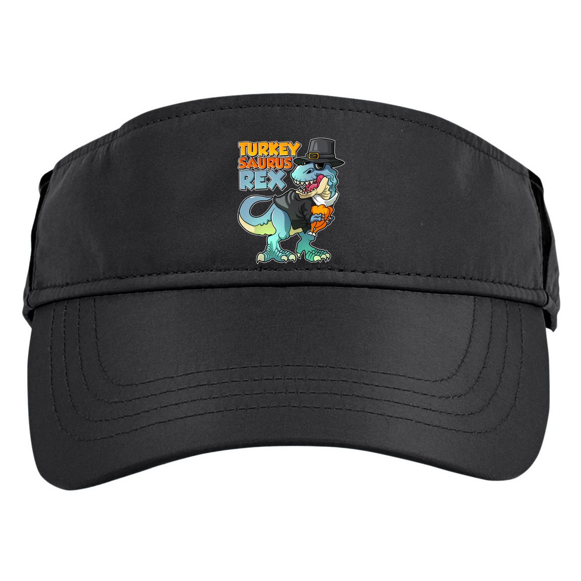 Funny Thanksgiving Turkey Saurus Rex Adult Drive Performance Visor
