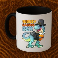 Funny Thanksgiving Turkey Saurus Rex Mug