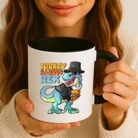 Funny Thanksgiving Turkey Saurus Rex Mug