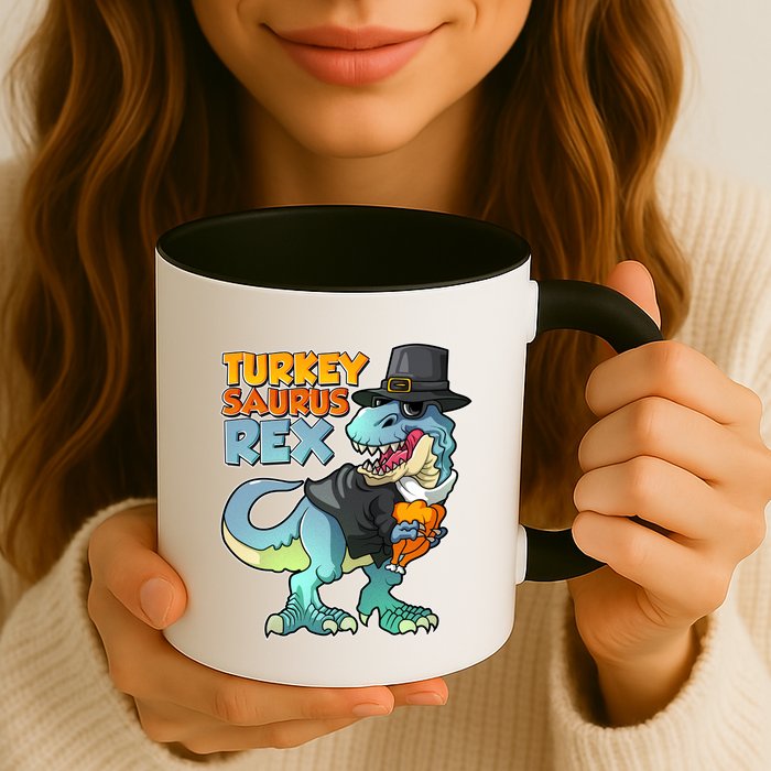 Funny Thanksgiving Turkey Saurus Rex Mug