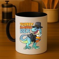 Funny Thanksgiving Turkey Saurus Rex Mug