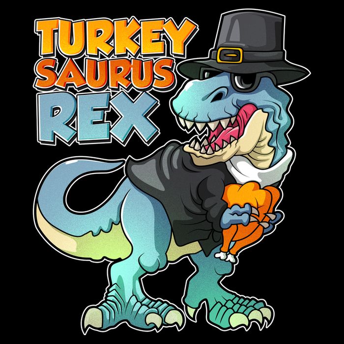Funny Thanksgiving Turkey Saurus Rex Drawstring Bag