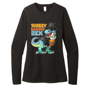 Funny Thanksgiving Turkey Saurus Rex Womens CVC Long Sleeve Shirt