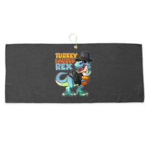 Funny Thanksgiving Turkey Saurus Rex Large Microfiber Waffle Golf Towel