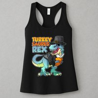 Funny Thanksgiving Turkey Saurus Rex Womens Tank Top