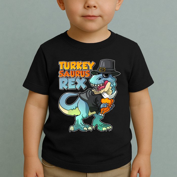 Funny Thanksgiving Turkey Saurus Rex Toddler T-Shirt