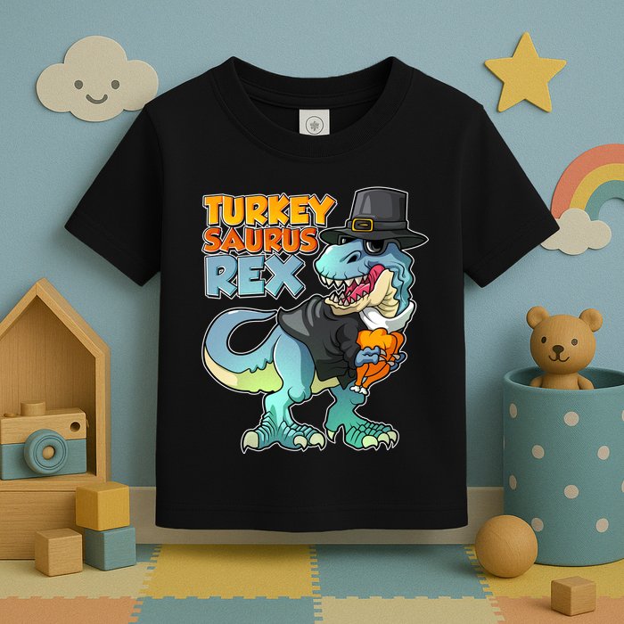 Funny Thanksgiving Turkey Saurus Rex Toddler T-Shirt