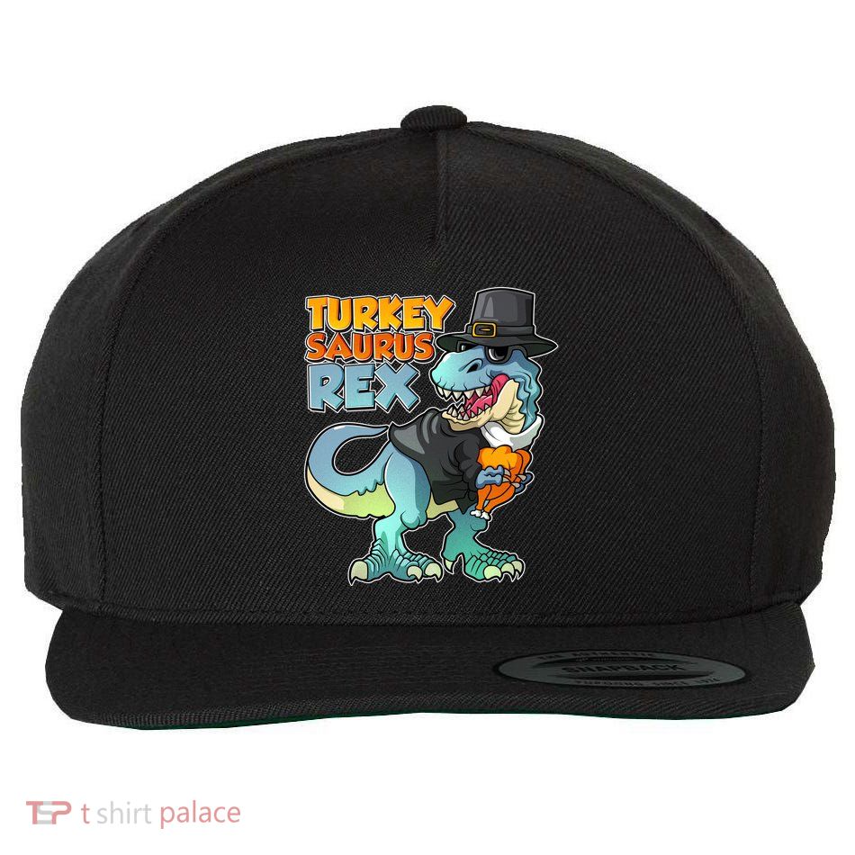 Funny Thanksgiving Turkey Saurus Rex Wool Snapback Cap