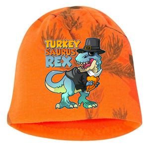 Funny Thanksgiving Turkey Saurus Rex Kati - Camo Knit Beanie