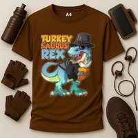 Funny Thanksgiving Turkey Saurus Rex Performance Shirt
