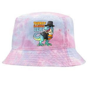 Funny Thanksgiving Turkey Saurus Rex Tie-Dyed Bucket Hat