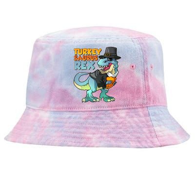 Funny Thanksgiving Turkey Saurus Rex Tie-Dyed Bucket Hat