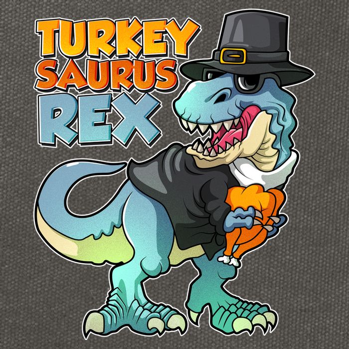 Funny Thanksgiving Turkey Saurus Rex Cotton Canvas Backpack