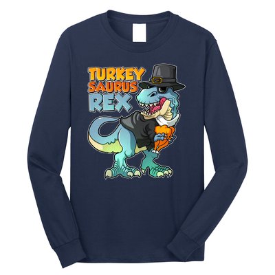 Funny Thanksgiving Turkey Saurus Rex Long Sleeve Shirt