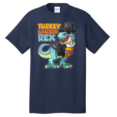 Funny Thanksgiving Turkey Saurus Rex Tall T-Shirt