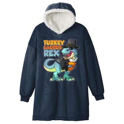 Funny Thanksgiving Turkey Saurus Rex Hooded Wearable Blanket