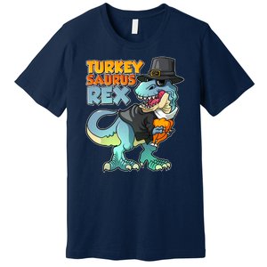 Funny Thanksgiving Turkey Saurus Rex Premium T-Shirt