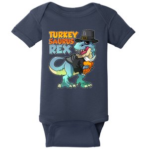 Funny Thanksgiving Turkey Saurus Rex Baby Bodysuit