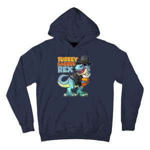 Funny Thanksgiving Turkey Saurus Rex Tall Hoodie