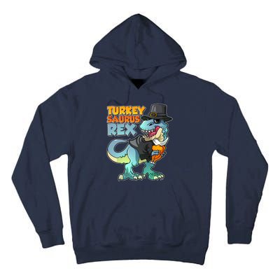 Funny Thanksgiving Turkey Saurus Rex Tall Hoodie