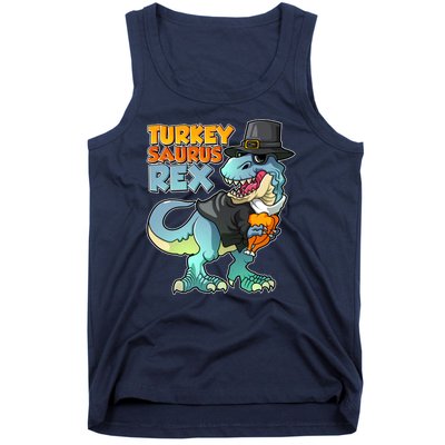 Funny Thanksgiving Turkey Saurus Rex Tank Top