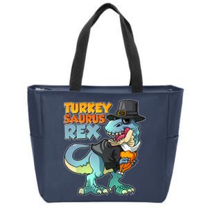 Funny Thanksgiving Turkey Saurus Rex Zip Tote Bag