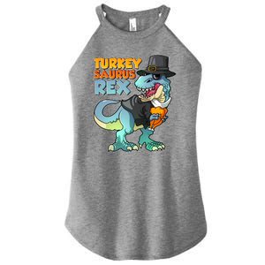 Funny Thanksgiving Turkey Saurus Rex Women's Perfect Tri Rocker Tank