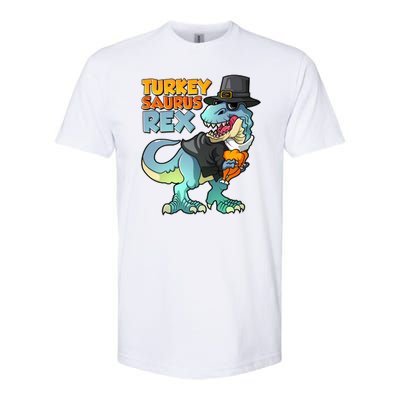 Funny Thanksgiving Turkey Saurus Rex Softstyle CVC T-Shirt