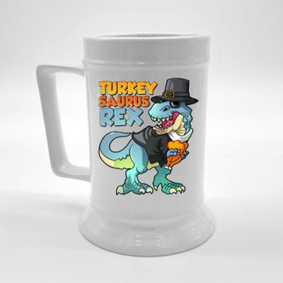 Funny Thanksgiving Turkey Saurus Rex Beer Stein