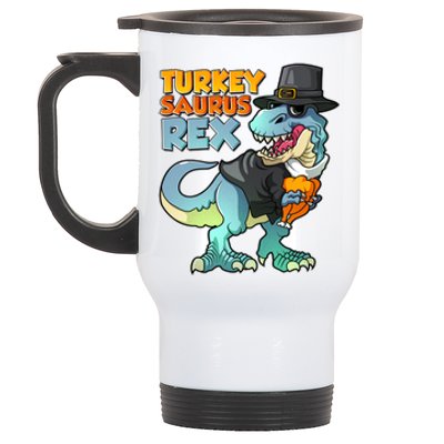 Funny Thanksgiving Turkey Saurus Rex Stainless Steel Travel Mug