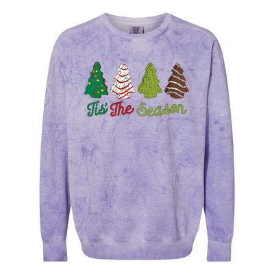 Funny Tis The Season Christmas Tree Cakes Debbie Xmas Gifts Colorblast Crewneck Sweatshirt