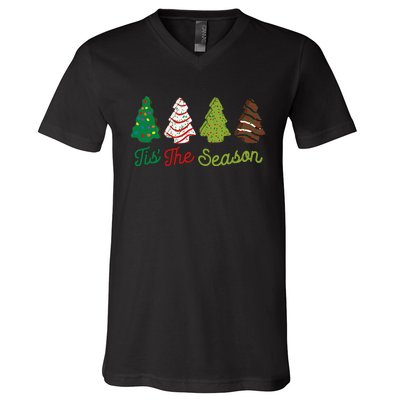 Funny Tis The Season Christmas Tree Cakes Debbie Xmas Gifts V-Neck T-Shirt