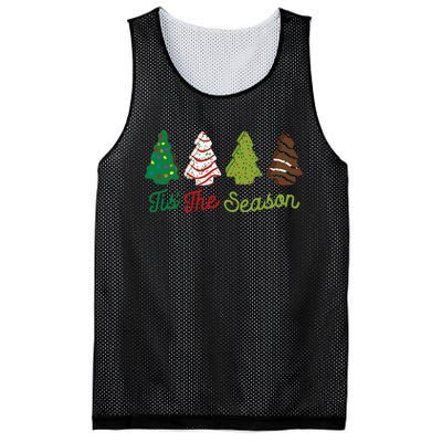 Funny Tis The Season Christmas Tree Cakes Debbie Xmas Gifts Mesh Reversible Basketball Jersey Tank