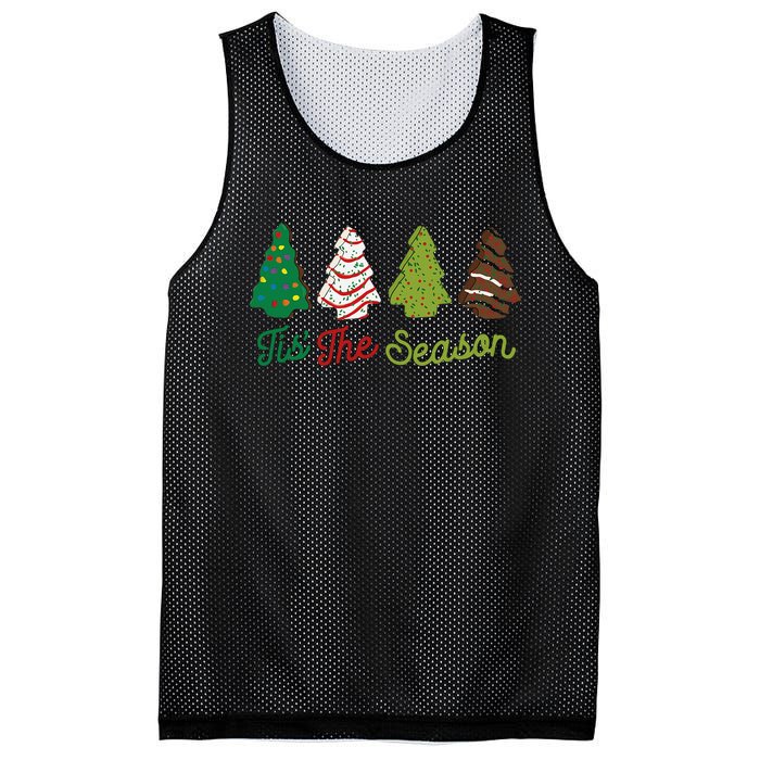 Funny Tis The Season Christmas Tree Cakes Debbie Xmas Gifts Mesh Reversible Basketball Jersey Tank