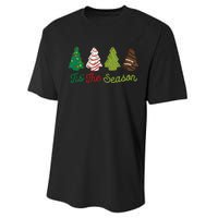 Funny Tis The Season Christmas Tree Cakes Debbie Xmas Gifts Performance Sprint T-Shirt