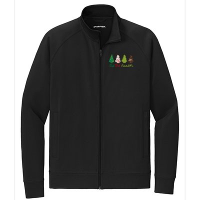 Funny Tis The Season Christmas Tree Cakes Debbie Xmas Gifts Stretch Full-Zip Cadet Jacket