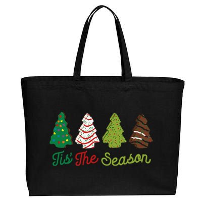 Funny Tis The Season Christmas Tree Cakes Debbie Xmas Gifts Cotton Canvas Jumbo Tote