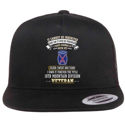 Forever The Title 10th Mountain Division Veteran Day Flat Bill Trucker Hat