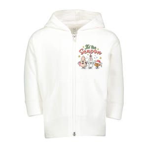 Funny Tis The Season Design Christmas Tree Cakes Debbie Milk Toddler Zip Fleece Hoodie