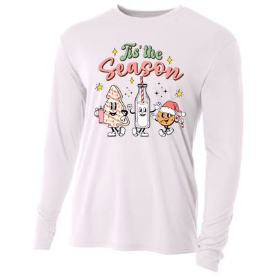 Funny Tis The Season Design Christmas Tree Cakes Debbie Milk Cooling Performance Long Sleeve Crew