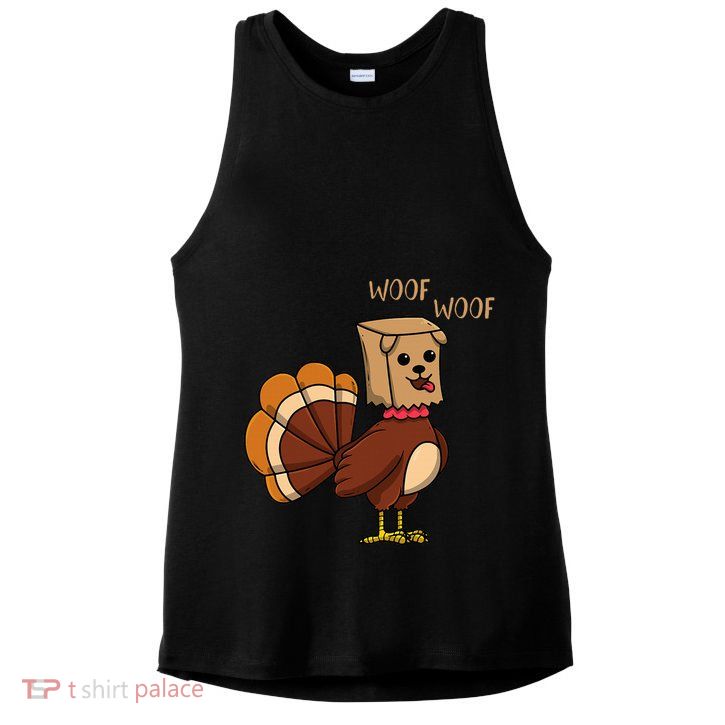 Funny Thanksgiving Turkey Dog Ladies PosiCharge Tri-Blend Wicking Tank