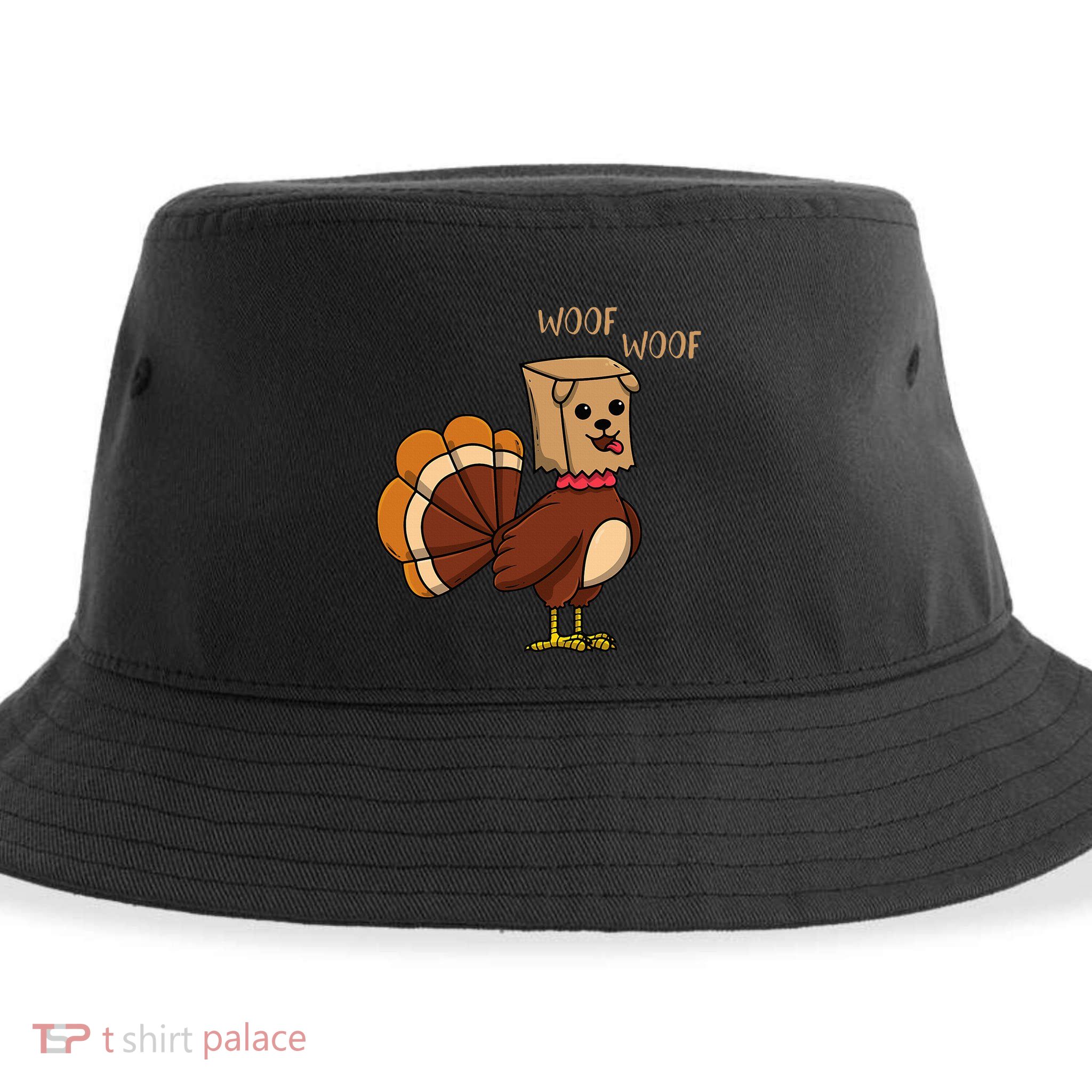 Funny Thanksgiving Turkey Dog Sustainable Bucket Hat